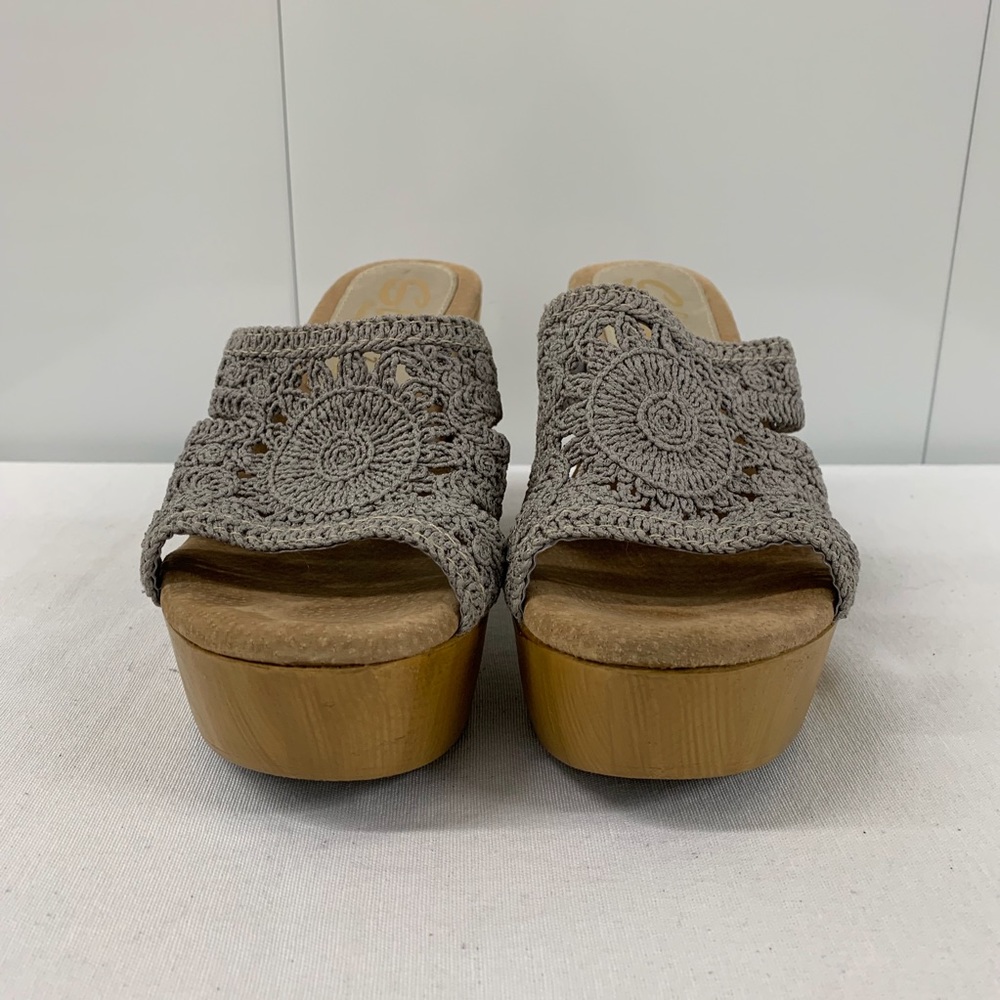New Sbicca Crochet Platform Heeled Boho Sandal